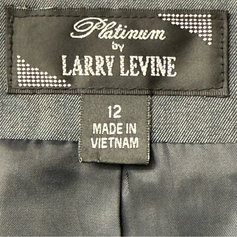 Platinum by Larry Levine Women's Front Snap/Tie Long Sleeve Blazer, Gray, Sz 12 - Picture 3 of 8